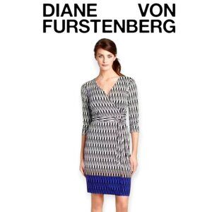 Diane Von Furstenberg Silk Wrap Dress Modern Harlequin Size 0 NWT